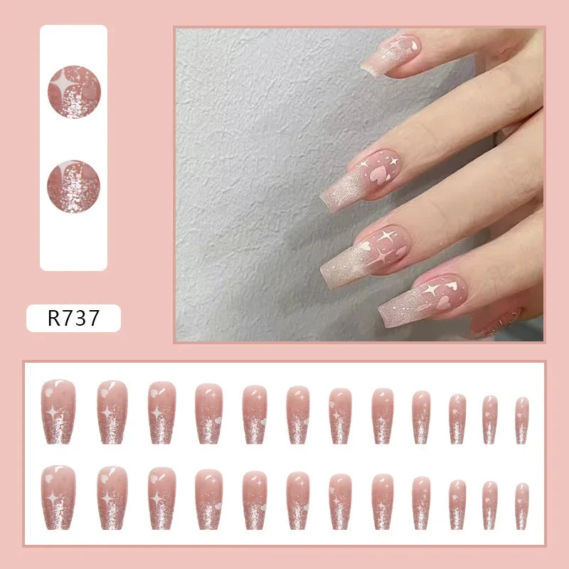 Cherry Red 24 Pcs Press on Nails, Reusable Nails for Women