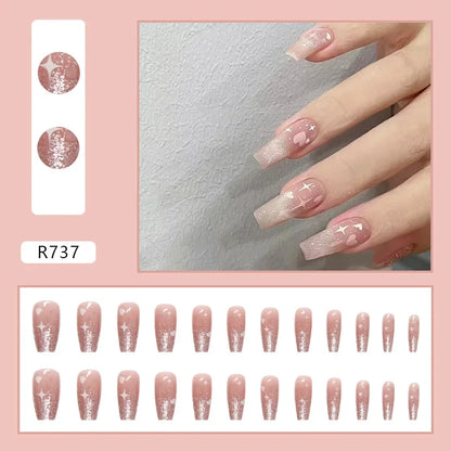 Cherry Red 24 Pcs Press on Nails, Reusable Nails for Women