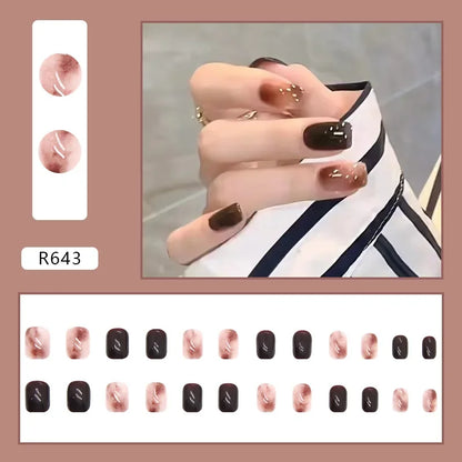 Black Moon 24 Pcs Press on Nails Reusable Artificial Nails for Women