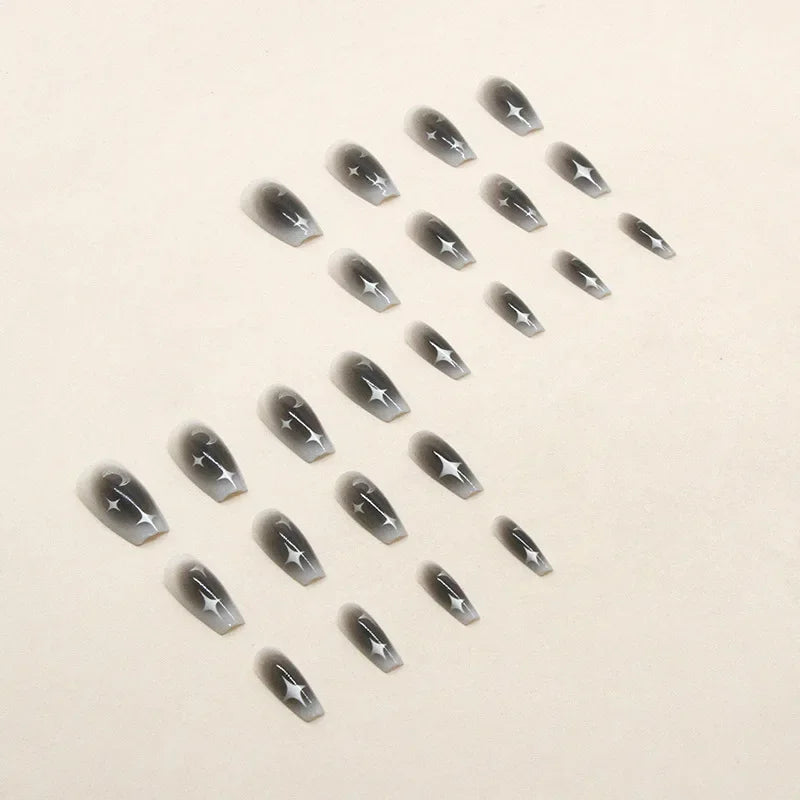 Black Moon 24 Pcs Press on Nails Reusable Artificial Nails for Women