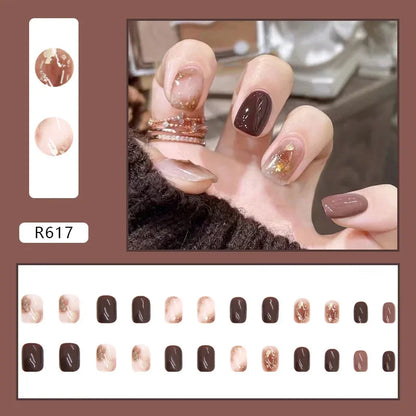 Black Moon 24 Pcs Press on Nails Reusable Artificial Nails for Women