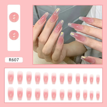 Cherry Red 24 Pcs Press on Nails, Reusable Nails for Women