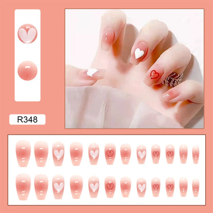 Cherry Red 24 Pcs Press on Nails, Reusable Nails for Women