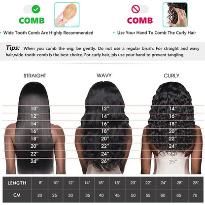 Deep Wave 180% Density Pre-Plucked Side Part Short Bob 13*4 Brazilian Virgin Human Hair Wigs