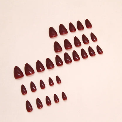 Cherry Red 24 Pcs Press on Nails, Reusable Nails for Women