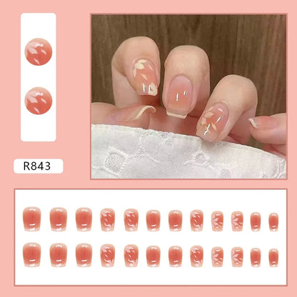 Cherry Red 24 Pcs Press on Nails, Reusable Nails for Women