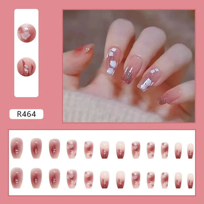 Cherry Red 24 Pcs Press on Nails, Reusable Nails for Women