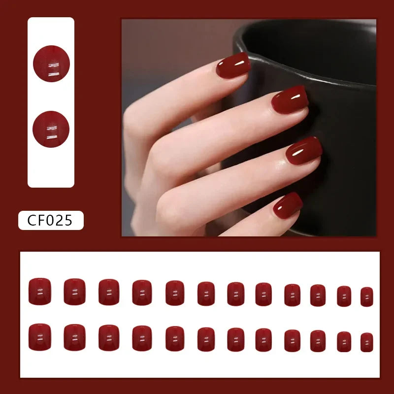 Black Moon 24 Pcs Press on Nails Reusable Artificial Nails for Women